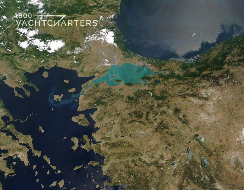 Satellite photo of the Sea of Marmara in Turkey