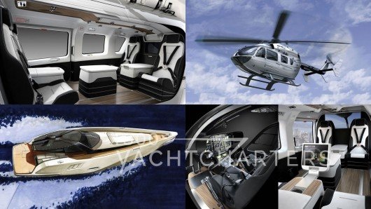 Private luxury yacht charter Mercedes Benz helicopters superyachts