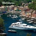 Anchored in Portofino - surrounded by smaller yachts