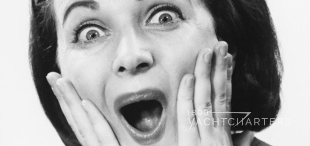 Woman making shocked face - black and white 
