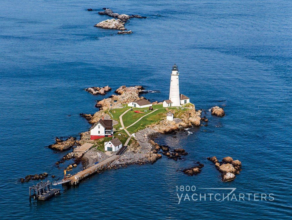 Aerial view of Brewster Island