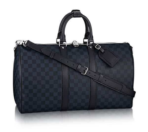 Louis Vuitton Keepall Bandouliere 45 monogram canvas travel bag in cobalt blue for boat show fashion nautical style