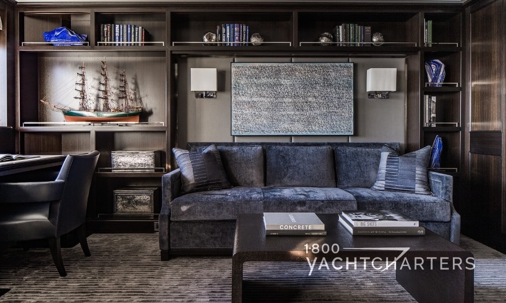 Photograph of the study on private yacht charter boat, AQUILA