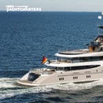 Superyacht KISMET profile - running - facing the right side of the photo