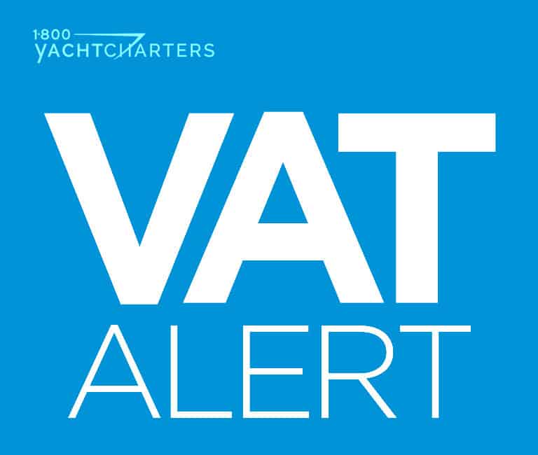 Blue box with text inside of it. The text reads VAT on top in bold white letters. It reads ALERT below the word, vat, but the word, alert, is in normal font, not bolded.